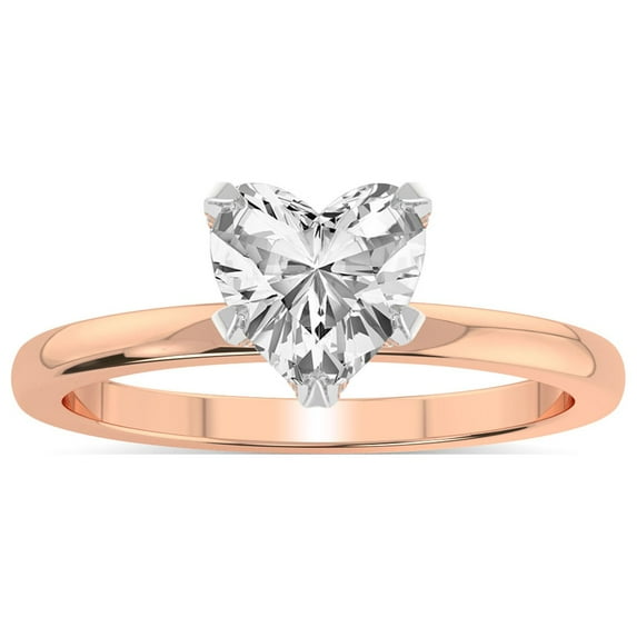 IGI Certified 5 Carat Heart Shape Lab Grown Diamond Engagement Ring | 14K Rose Gold |Lyla Hidden Accents SolitaireLab Diamond Ring | FG-VS1-VS2 Quality Friendly Diamonds