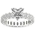 thumbnail image 1 of 5 Carat IGI Certified Heart Shape Lab Grown Diamond Engagement Ring | 14K White Gold |Celeste Side Oval Diamond Eternity Diamond Ring | FG-VS1-VS2 Quality Friendly Diamonds, 1 of 4