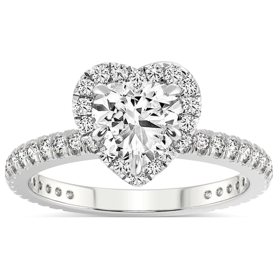 5 Carat IGI Certified Heart Shape Lab Grown Diamond Engagement Ring | 14K White Gold |Klarissa Halo Diamond Eternity Diamond Ring | FG-VS1-VS2 Quality Friendly Diamonds
