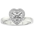 thumbnail image 1 of 5 Carat IGI Certified Heart Shape Lab Grown Diamond Engagement Ring | 14K White Gold |Upturned Dome Bezel Halo Diamond Ring | FG-VS1-VS2 Quality Friendly Diamonds, 1 of 5