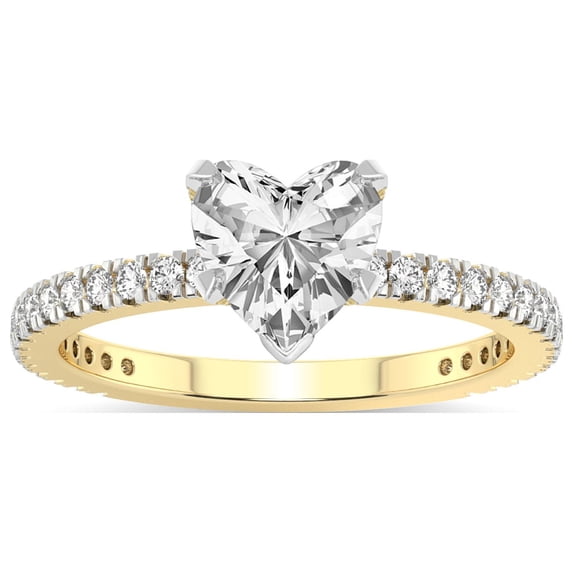 5 Carat IGI Certified Heart Shape Lab Grown Diamond Engagement Ring | 14K Yellow Gold |Kylie Eternity Diamond Ring | FG-VS1-VS2 Quality Friendly Diamonds