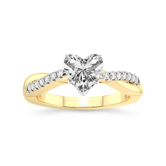 5 Carat IGI Certified Heart Shape Lab Grown Diamond Engagement Ring | 14K Yellow Gold |Twisted Vine Diamond Ring | FG-VS1-VS2 Quality Friendly Diamonds