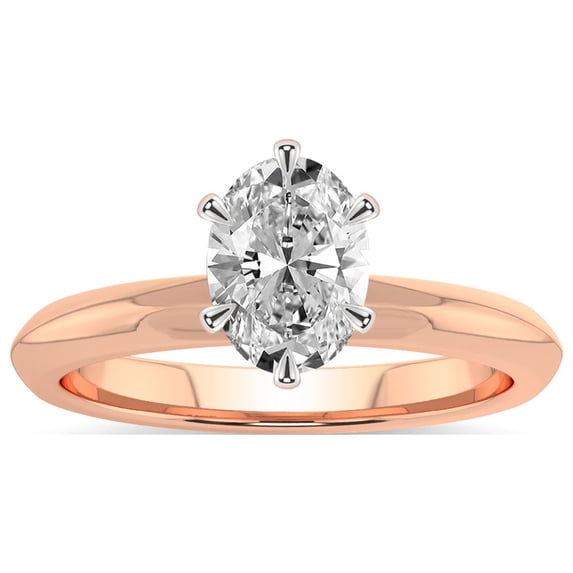 IGI Certified 5 Carat Oval Shape Lab Grown Diamond Engagement Ring | 14K Rose Gold | Alora Solitaire Diamond Ring | FG-VS1-VS2 Quality Friendly Diamonds