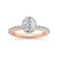thumbnail image 1 of 5 Carat IGI Certified Oval Shape Lab Grown Diamond Engagement Ring | 14K Rose Gold | Lumina Halo Eternity Diamond Ring | FG-VS1-VS2 Quality Friendly Diamonds, 1 of 4