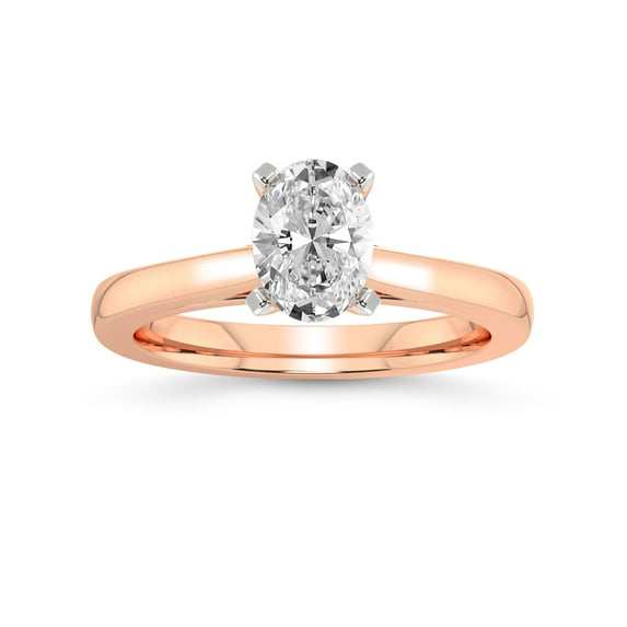 5 Carat IGI Certified Oval Shape Lab Grown Diamond Engagement Ring | 14K Rose Gold |Teagan Solitaire Diamond Ring | FG-VS1-VS2 Quality Friendly Diamonds