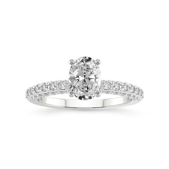 5 Carat IGI Certified Oval Shape Lab Grown Diamond Engagement Ring | 14K White Gold |Atria Secret Double Halo Diamond Ring | FG-VS1-VS2 Quality Friendly Diamonds