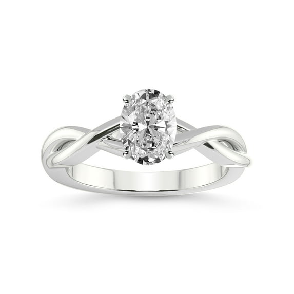 5 Carat IGI Certified Oval Shape Lab Grown Diamond Engagement Ring | 14K White Gold | Evermore Solitaire Diamond Ring | FG-VS1-VS2 Quality Friendly Diamonds