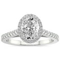 thumbnail image 1 of IGI Certified 5 Carat Oval Shape Lab Grown Diamond Engagement Ring | 14K White Gold | Rising Sun Halo Lab Diamond Ring | FG-VS1-VS2 Quality Friendly Diamonds, 1 of 6