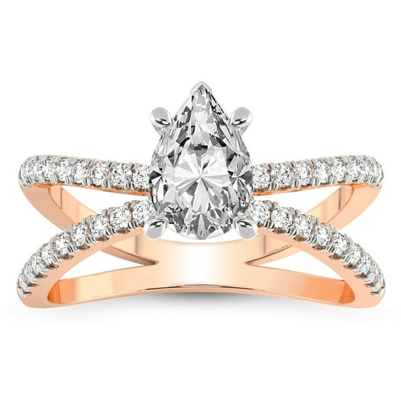 IGI Certified 5 Carat Pear Shape Lab Grown Diamond Engagement Ring | 14K Rose Gold | Antique Allure Vintage Lab Diamond Ring | FG-VS1-VS2 Quality Friendly Diamonds
