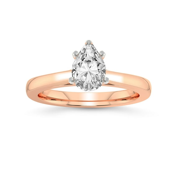 5 Carat IGI Certified Pear Shape Lab Grown Diamond Engagement Ring | 14K Rose Gold |Teagan Solitaire Diamond Ring | FG-VS1-VS2 Quality Friendly Diamonds