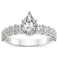 thumbnail image 1 of 5 Carat IGI Certified Pear Shape Lab Grown Diamond Engagement Ring | 14K White Gold |Danica Side Oval Diamond Eternity Diamond Ring | FG-VS1-VS2 Quality Friendly Diamonds, 1 of 4