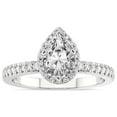 thumbnail image 1 of IGI Certified 5 Carat Pear Shape Lab Grown Diamond Engagement Ring | 14K White Gold |Elle Classic Halo Diamond Ring | FG-VS1-VS2 Quality Friendly Diamonds, 1 of 6