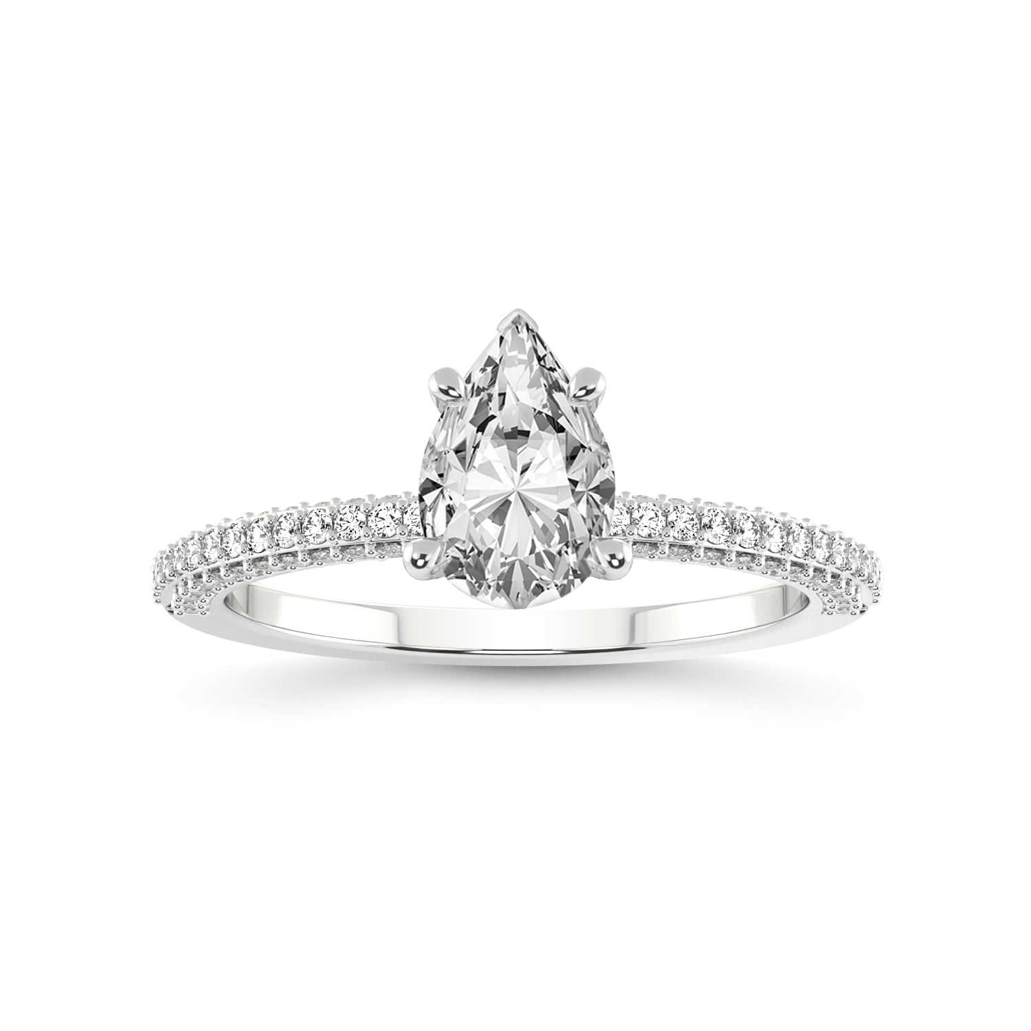 5 Carat IGI Certified Pear Shape Lab Grown Diamond Engagement Ring ...