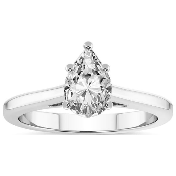IGI Certified 5 Carat Pear Shape Lab Grown Diamond Engagement Ring | 14K White Gold | Siran Secret Halo Lab Diamond Ring | FG-VS1-VS2 Quality Friendly Diamonds