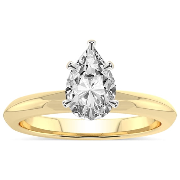IGI Certified 5 Carat Pear Shape Lab Grown Diamond Engagement Ring | 14K White Gold | Alora Solitaire Diamond Ring | FG-VS1-VS2 Quality Friendly Diamonds