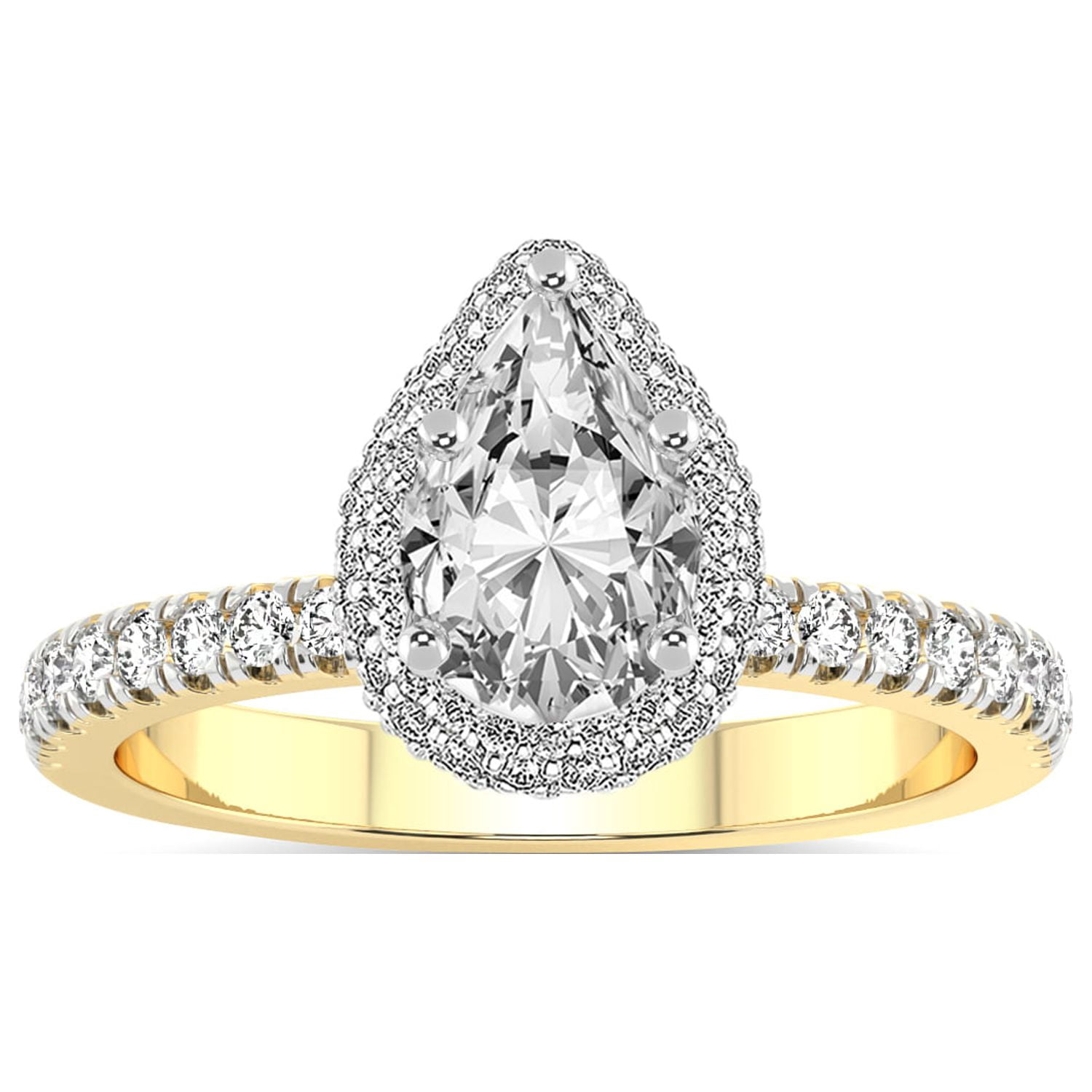IGI Certified 5 Carat Pear Shape Lab Grown Diamond Engagement Ring ...