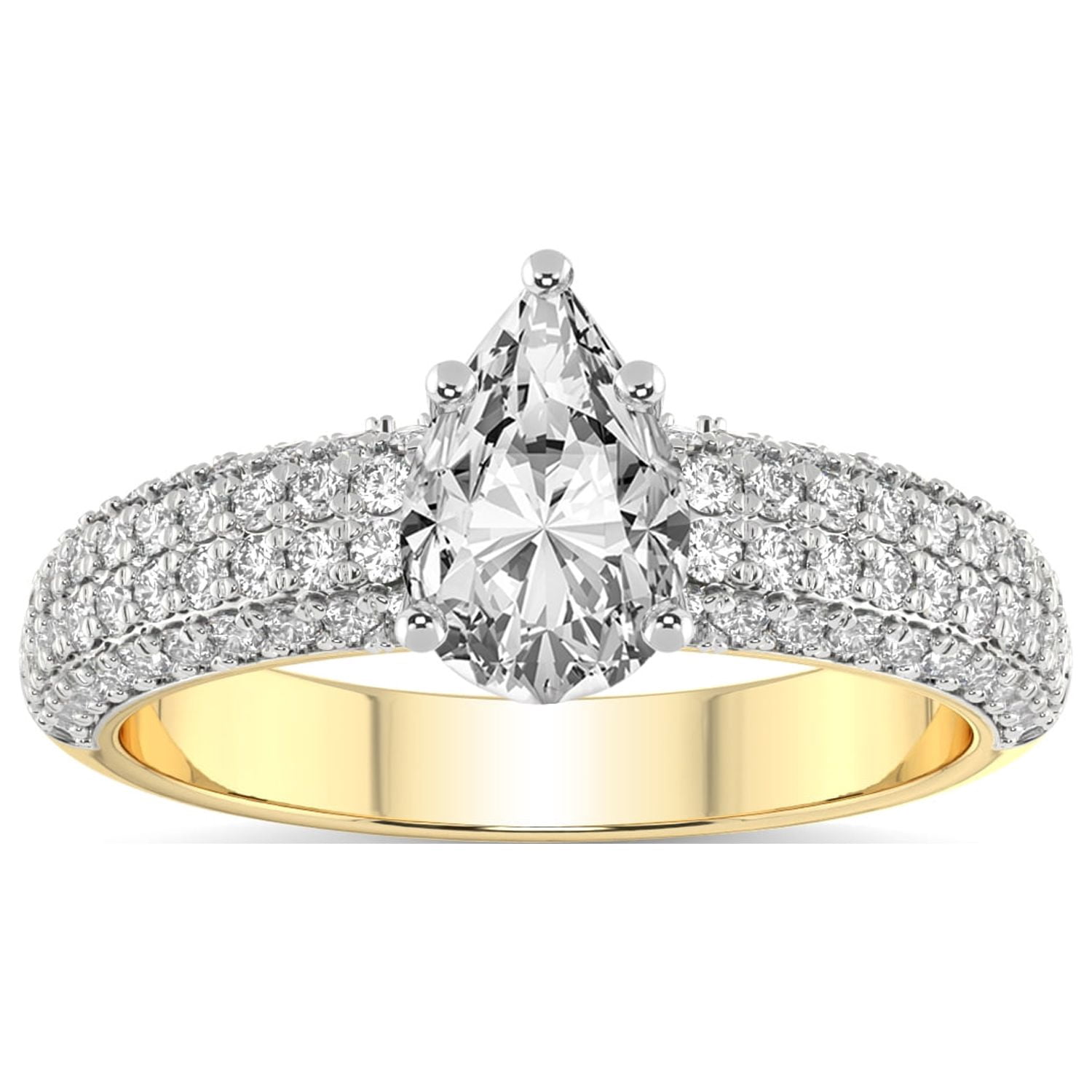 5 Carat IGI Certified Pear Shape Lab Grown Diamond Engagement Ring ...