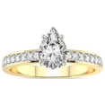 thumbnail image 1 of 5 Carat IGI Certified Pear Shape Lab Grown Diamond Engagement Ring | 14K Yellow Gold |Charm Of Love Eternity Diamond Ring | FG-VS1-VS2 Quality Friendly Diamonds, 1 of 4