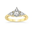 thumbnail image 1 of 5 Carat IGI Certified Pear Shape Lab Grown Diamond Engagement Ring | 14K Yellow Gold | Leona Three stone Pear Shape side Diamond Ring | FG-VS1-VS2 Quality Friendly Diamonds, 1 of 4
