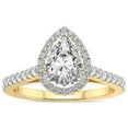 thumbnail image 1 of IGI Certified 5 Carat Pear Shape Lab Grown Diamond Engagement Ring | 14K Yellow Gold | Rising Sun Halo Lab Diamond Ring | FG-VS1-VS2 Quality Friendly Diamonds, 1 of 6