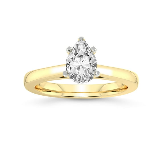 5 Carat IGI Certified Pear Shape Lab Grown Diamond Engagement Ring | 14K Yellow Gold |Teagan Solitaire Diamond Ring | FG-VS1-VS2 Quality Friendly Diamonds