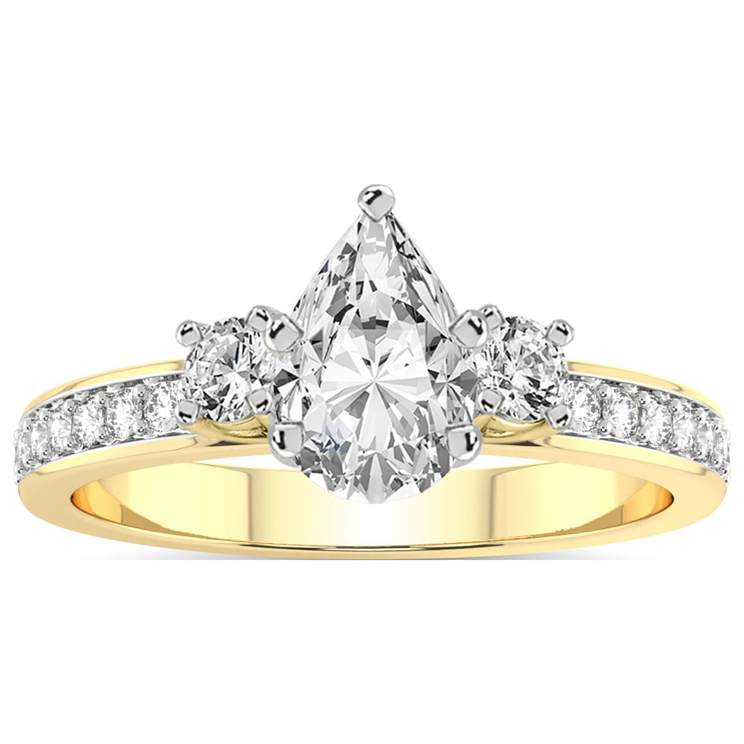 5 Carat IGI Certified Pear Shape Lab Grown Diamond Engagement Ring ...