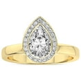 thumbnail image 1 of 5 Carat IGI Certified Pear Shape Lab Grown Diamond Engagement Ring | 14K Yellow Gold |Upturned Dome Bezel Halo Diamond Ring | FG-VS1-VS2 Quality Friendly Diamonds, 1 of 5