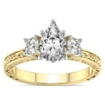 thumbnail image 1 of IGI Certified 5 Carat Pear Shape Lab Grown Diamond Engagement Ring | 14K White Gold | Valencia Three Stone Vintage Diamond Ring | FG-VS1-VS2 Quality Friendly Diamonds, 1 of 7