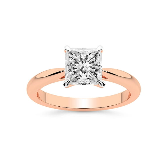 5 Carat IGI Certified Princess Shape Lab Grown Diamond Engagement Ring | 14K Rose Gold | Azalea Classic Solitaire Diamond Ring | FG-VS1-VS2 Quality Friendly Diamonds