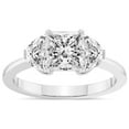 thumbnail image 1 of 5 Carat IGI Certified Princess Shape Lab Grown Diamond Engagement Ring | 14K White Gold |Antonia Three Stone Half Moonset Diamond Ring | FG-VS1-VS2 Quality Friendly Diamonds, 1 of 5