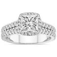 thumbnail image 1 of 5 Carat IGI Certified Princess Shape Lab Grown Diamond Engagement Ring | 14K White Gold |Luna Split Shank Halo Diamond Ring | FG-VS1-VS2 Quality Friendly Diamonds, 1 of 5