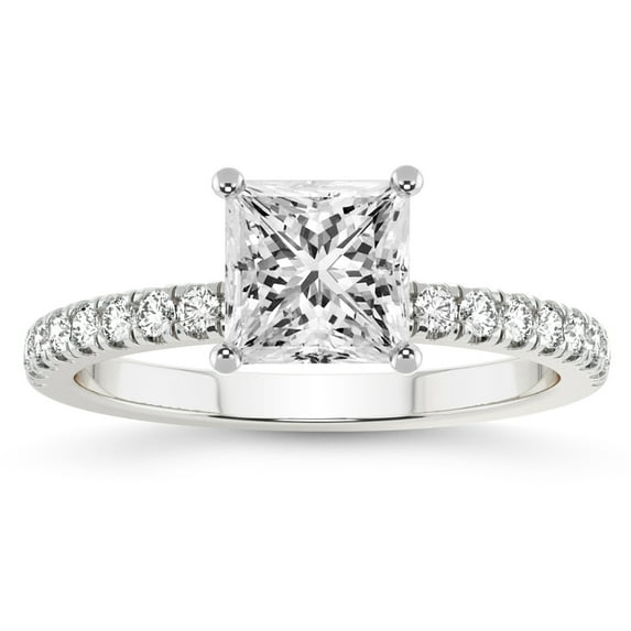 IGI Certified 5 Carat Princess Shape Lab Grown Diamond Engagement Ring | 14K White Gold |Nomi Classic Eternity Lab Diamond Ring | FG-VS1-VS2 Quality Friendly Diamonds