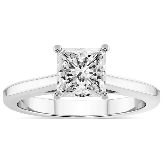 IGI Certified 5 Carat Princess Shape Lab Grown Diamond Engagement Ring | 14K White Gold | Siran Secret Halo Lab Diamond Ring | FG-VS1-VS2 Quality Friendly Diamonds