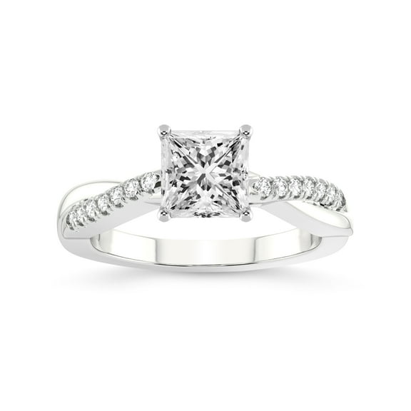 5 Carat IGI Certified Princess Shape Lab Grown Diamond Engagement Ring | 14K White Gold |Twisted Vine Diamond Ring | FG-VS1-VS2 Quality Friendly Diamonds