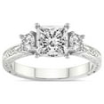 thumbnail image 1 of IGI Certified 5 Carat Princess Shape Lab Grown Diamond Engagement Ring | 14K White Gold | Valencia Three Stone Vintage Diamond Ring | FG-VS1-VS2 Quality Friendly Diamonds, 1 of 7