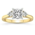 thumbnail image 1 of IGI Certified 5 Carat Princess Shape Lab Grown Diamond Engagement Ring | 14K White Gold | Synthia Three Stone Lab Diamond Ring | FG-VS1-VS2 Quality Friendly Diamonds, 1 of 6