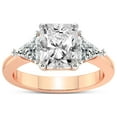 thumbnail image 1 of 5 Carat IGI Certified Radiant Shape Lab Grown Diamond Engagement Ring | 14K Rose Gold |Caroline Three Stone Side Trillion Diamond Ring | FG-VS1-VS2 Quality Friendly Diamonds, 1 of 4