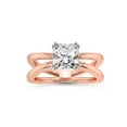 thumbnail image 1 of IGI Certified 5 Carat Radiant Shape Lab Grown Diamond Engagement Ring | 14K Rose Gold | Stella Criss Cross Solitaire Lab Diamond Ring | FG-VS1-VS2 Quality Friendly Diamonds, 1 of 5