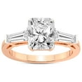 thumbnail image 1 of 5 Carat IGI Certified Radiant Shape Lab Grown Diamond Engagement Ring | 14K Rose Gold |adison Three Stone Side Baguette Diamond Ring | FG-VS1-VS2 Quality Friendly Diamonds, 1 of 3