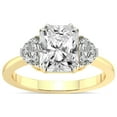 thumbnail image 1 of 5 Carat IGI Certified Radiant Shape Lab Grown Diamond Engagement Ring | 14K Yellow Gold |Antonia Three Stone Half Moonset Diamond Ring | FG-VS1-VS2 Quality Friendly Diamonds, 1 of 4