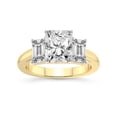 thumbnail image 1 of IGI Certified 5 Carat Radiant Shape Lab Grown Diamond Engagement Ring | 14K White Gold | Lauren Three stone Emerald Shape Side Lab Diamond Ring | FG-VS1-VS2 Quality Friendly Diamonds, 1 of 5