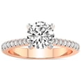 thumbnail image 1 of 5 Carat IGI Certified Round Shape Lab Grown Diamond Engagement Ring | 14K Rose Gold |Amy Tapered Eternity Diamond Ring | FG-VS1-VS2 Quality Friendly Diamonds, 1 of 4