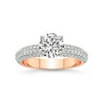 thumbnail image 1 of 5 Carat IGI Certified Round Shape Lab Grown Diamond Engagement Ring | 14K Rose Gold |Casimer Side Stone Diamond Ring | FG-VS1-VS2 Quality Friendly Diamonds, 1 of 4
