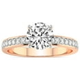 thumbnail image 1 of 5 Carat IGI Certified Round Shape Lab Grown Diamond Engagement Ring | 14K Rose Gold |Charm Of Love Eternity Diamond Ring | FG-VS1-VS2 Quality Friendly Diamonds, 1 of 4