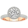 thumbnail image 1 of 5 Carat IGI Certified Round Shape Lab Grown Diamond Engagement Ring | 14K Rose Gold |Kathrine Halo Diamond Ring | FG-VS1-VS2 Quality Friendly Diamonds, 1 of 4