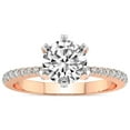 thumbnail image 1 of 5 Carat IGI Certified Round Shape Lab Grown Diamond Engagement Ring | 14K Rose Gold |Mereia Secret Halo Diamond Ring | FG-VS1-VS2 Quality Friendly Diamonds, 1 of 4