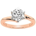 thumbnail image 1 of IGI Certified 5 Carat Round Shape Lab Grown Diamond Engagement Ring | 14K Rose Gold | Seraphina Twist Prongs Solitaire Diamond Ring | FG-VS1-VS2 Quality Friendly Diamonds, 1 of 7