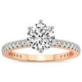thumbnail image 1 of 5 Carat IGI Certified Round Shape Lab Grown Diamond Engagement Ring | 14K Rose Gold | Zoey Six Prong Eternity Diamond Ring | FG-VS1-VS2 Quality Friendly Diamonds, 1 of 4