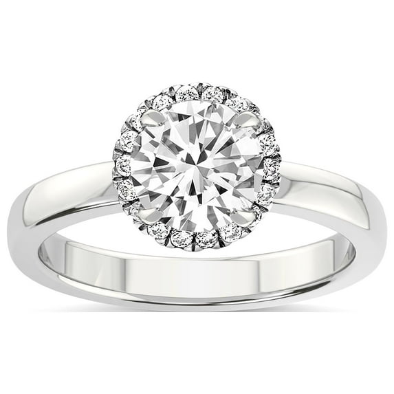 5 Carat IGI Certified Round Shape Lab Grown Diamond Engagement Ring | 14K White Gold |Anna Hidden Accents Halo Diamond Ring | FG-VS1-VS2 Quality Friendly Diamonds