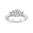thumbnail image 1 of IGI Certified 5 Carat Round Shape Lab Grown Diamond Engagement Ring | 14K White Gold |Denise Three stone Side Emerald Lab Diamond Ring | FG-VS1-VS2 Quality Friendly Diamonds, 1 of 7